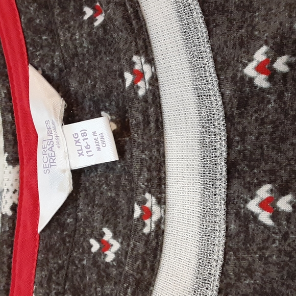 Sz (16/18) Super Soft Reindeer Gray Red White Pajama Set - Picture 6 of 12